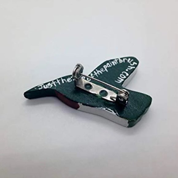 Wooden Hummingbird Pin handmade handcrafted jewelry - Picture 3 of 4